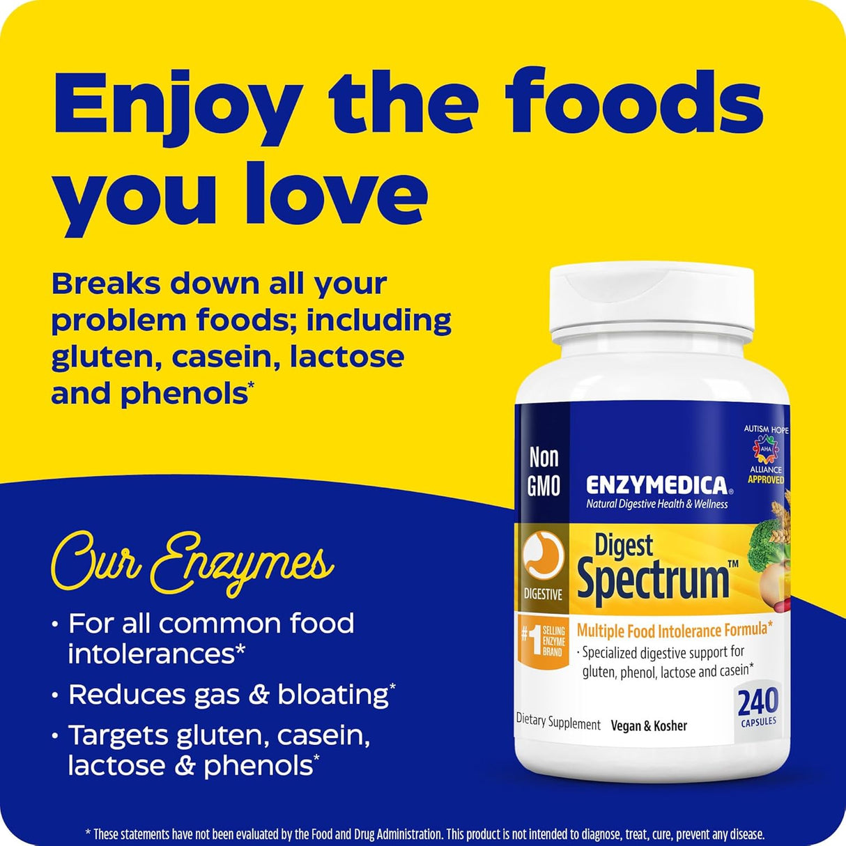 Suplemento Enzymedica Digest Spectrum  alivio digestivo