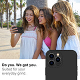 DEENAKIN Funda para iPhone 13 Pro Max con protector de pantalla, cubierta de goma de gel de silicona líquida suave y duradera para iPhone 13 Pro Max de 6.7 pulgadas, color negro