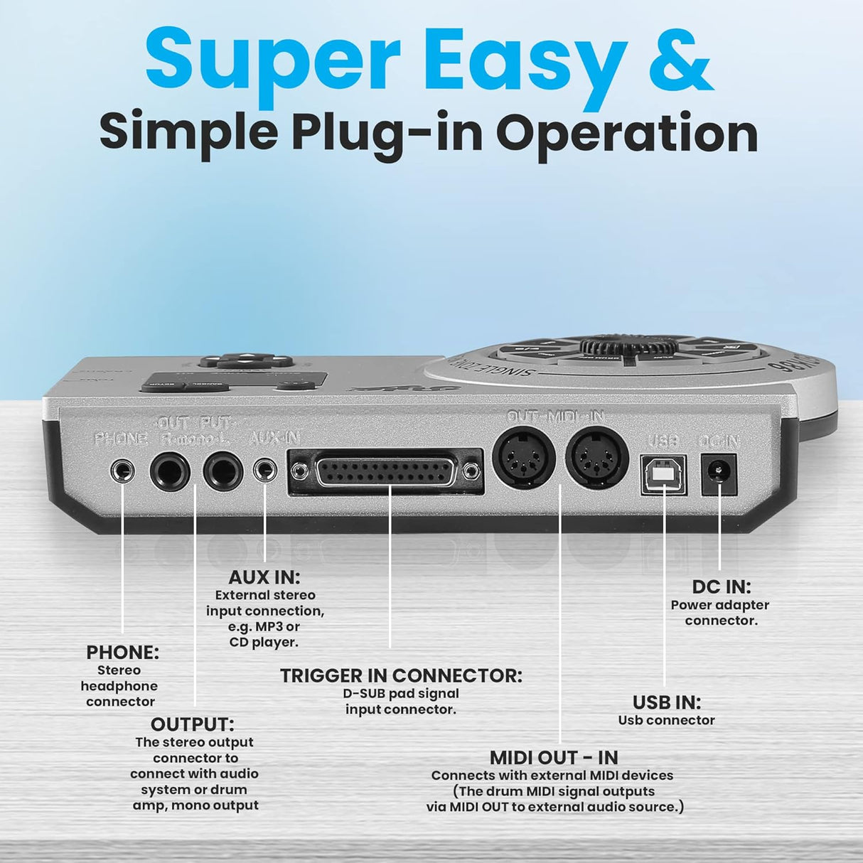 Batería Electrónica portátil con malla PYLE-PRO PTEDK86