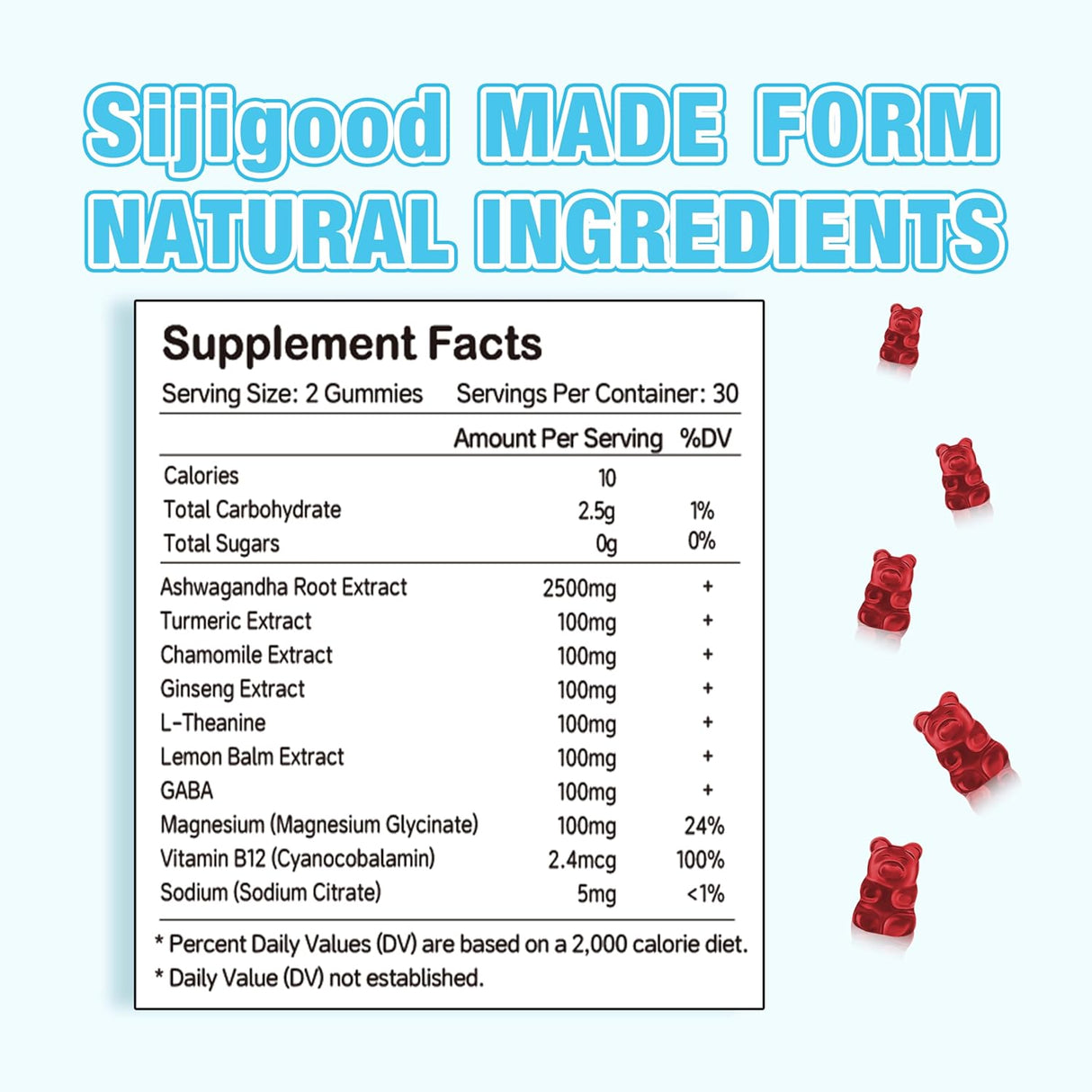 2 Pack Gummies Ashwagandha con L-theanine, 120 Mixed Berry