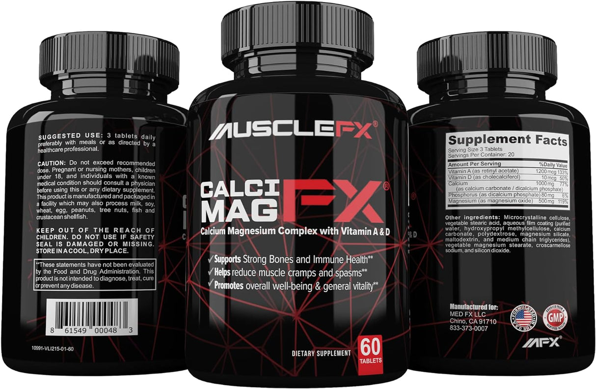 Suplemento Complejo de calcio y magnesio con vitamina A y D