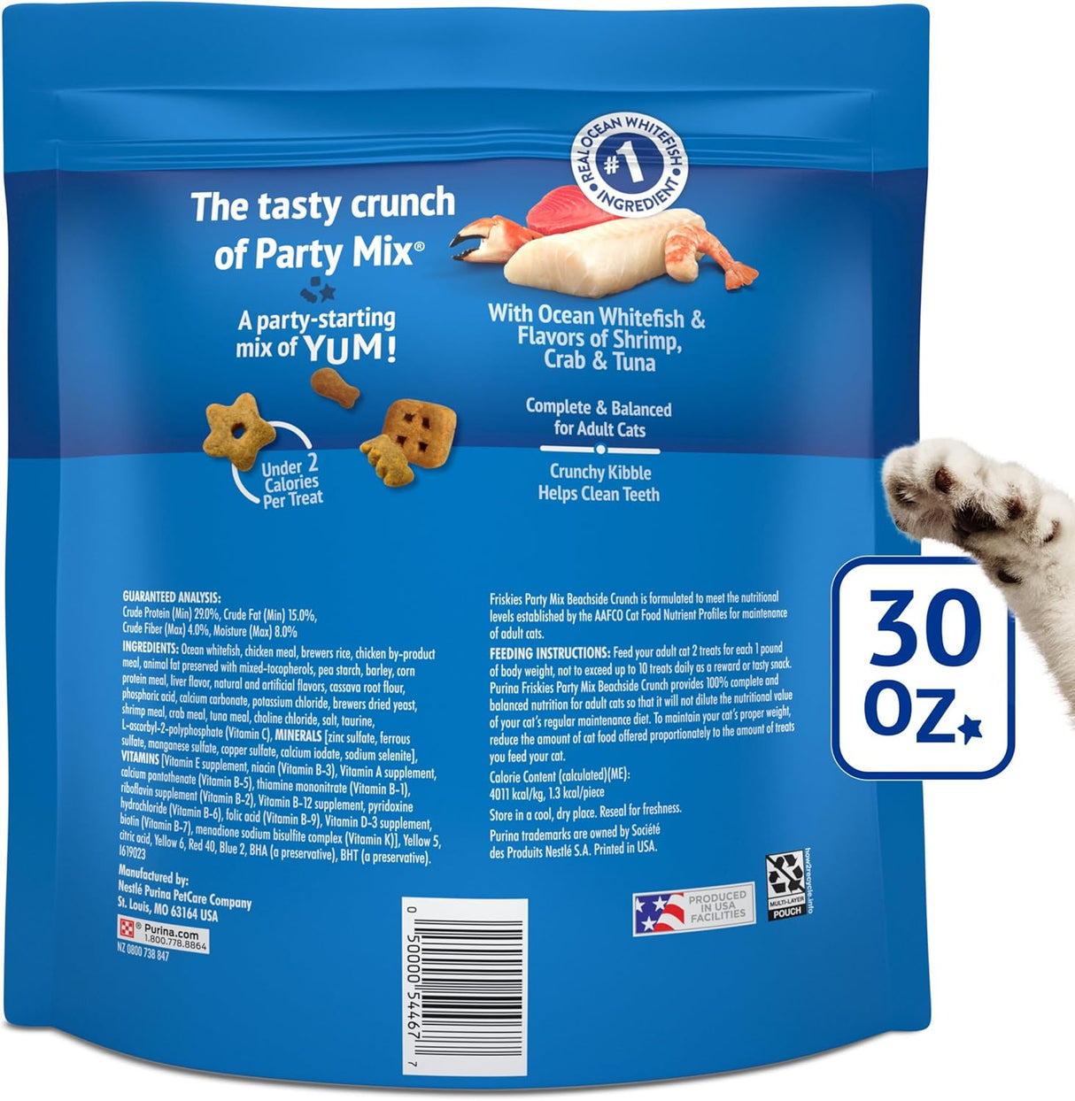 Golosinas para gatos Friskies Party Mix Beachside Crunch 30 oz.