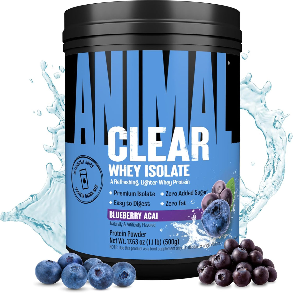 Proteína de suero aislado clara, BCAA 5g, 500g