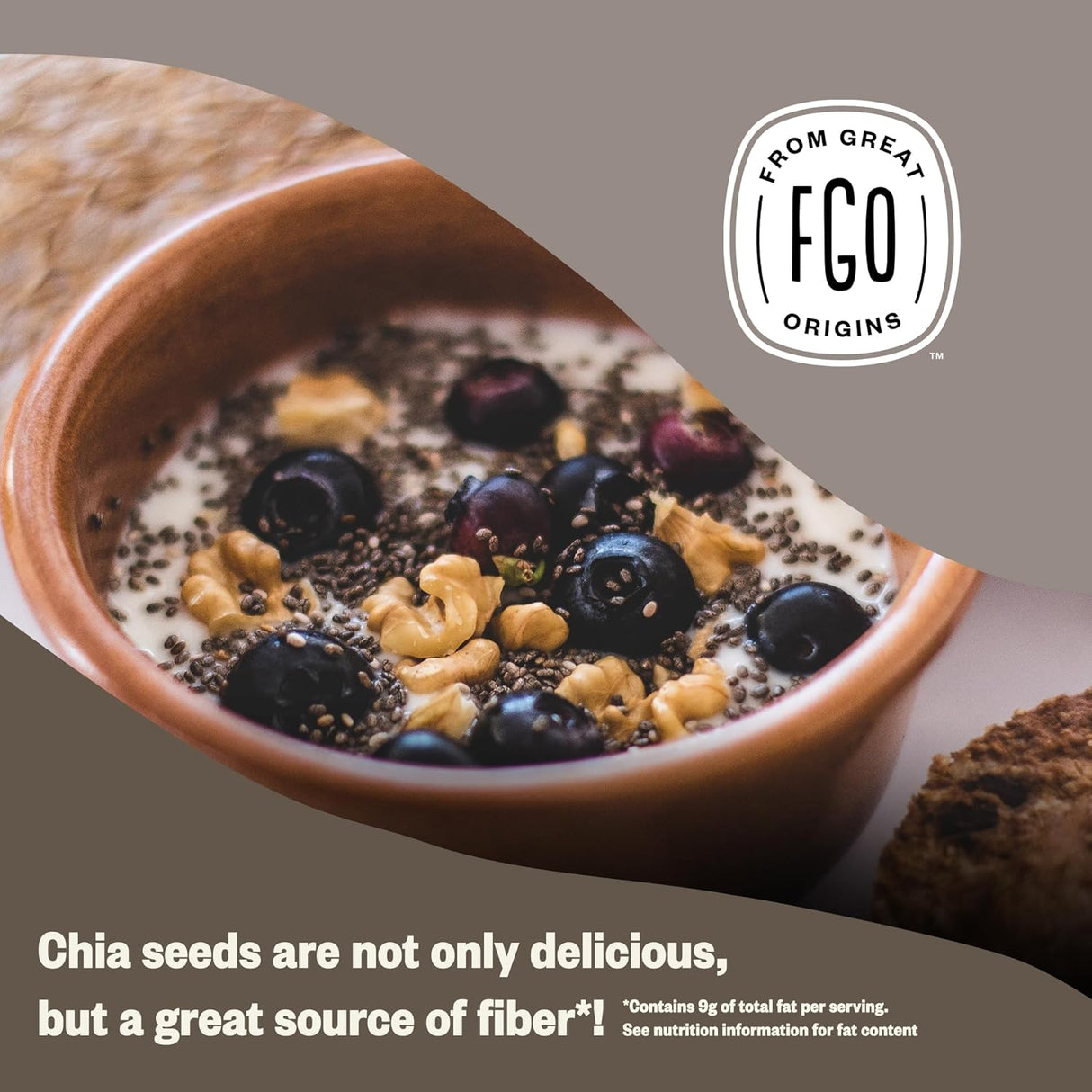 Semillas de Chía Orgánicas FGO, 16oz, Sourced from Paraguay