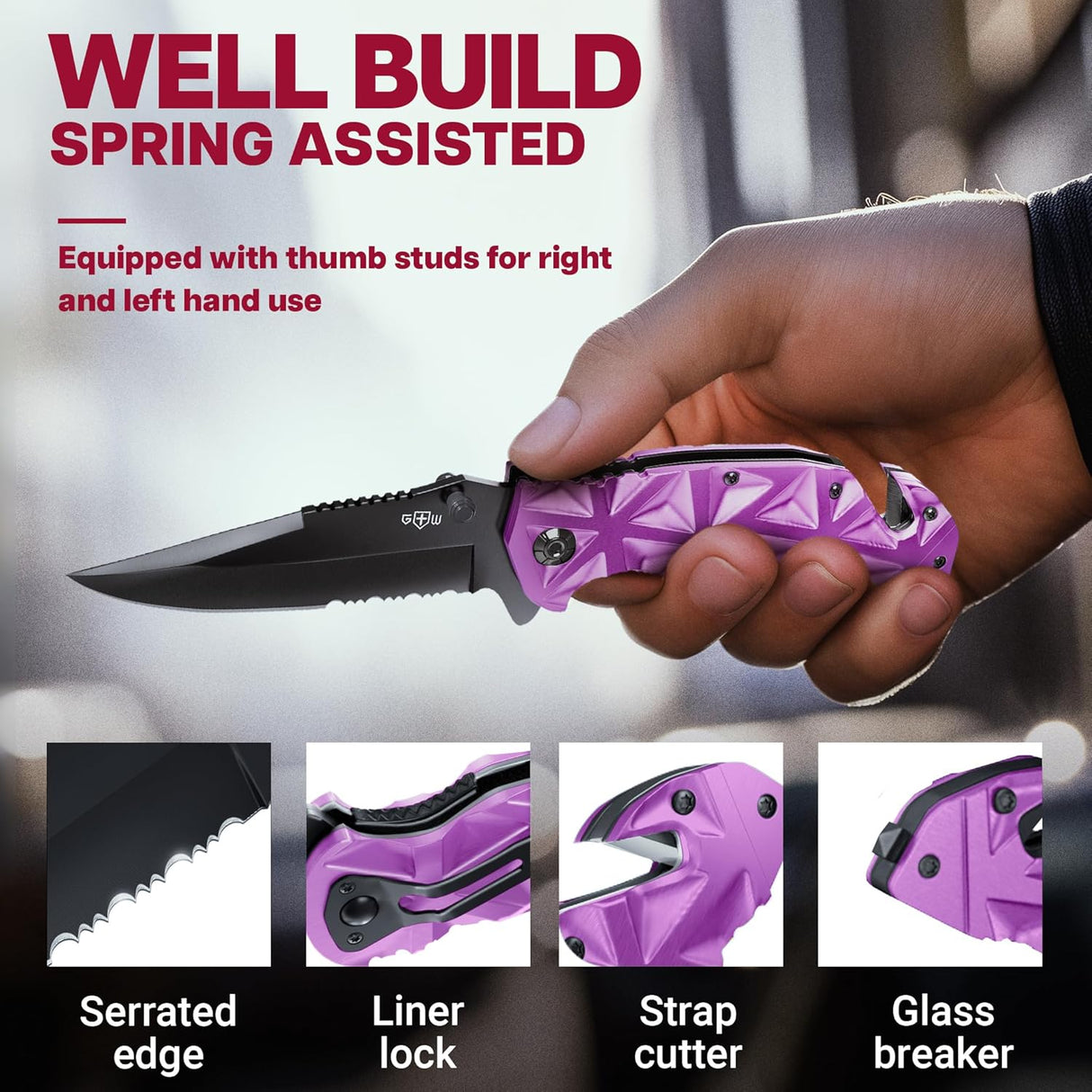 Cuchillo táctico de bolsillo con cortador de alambre