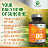 Suplemento de Vitamina D3 5000 IU - Alta Potencia, 120 Tabletas