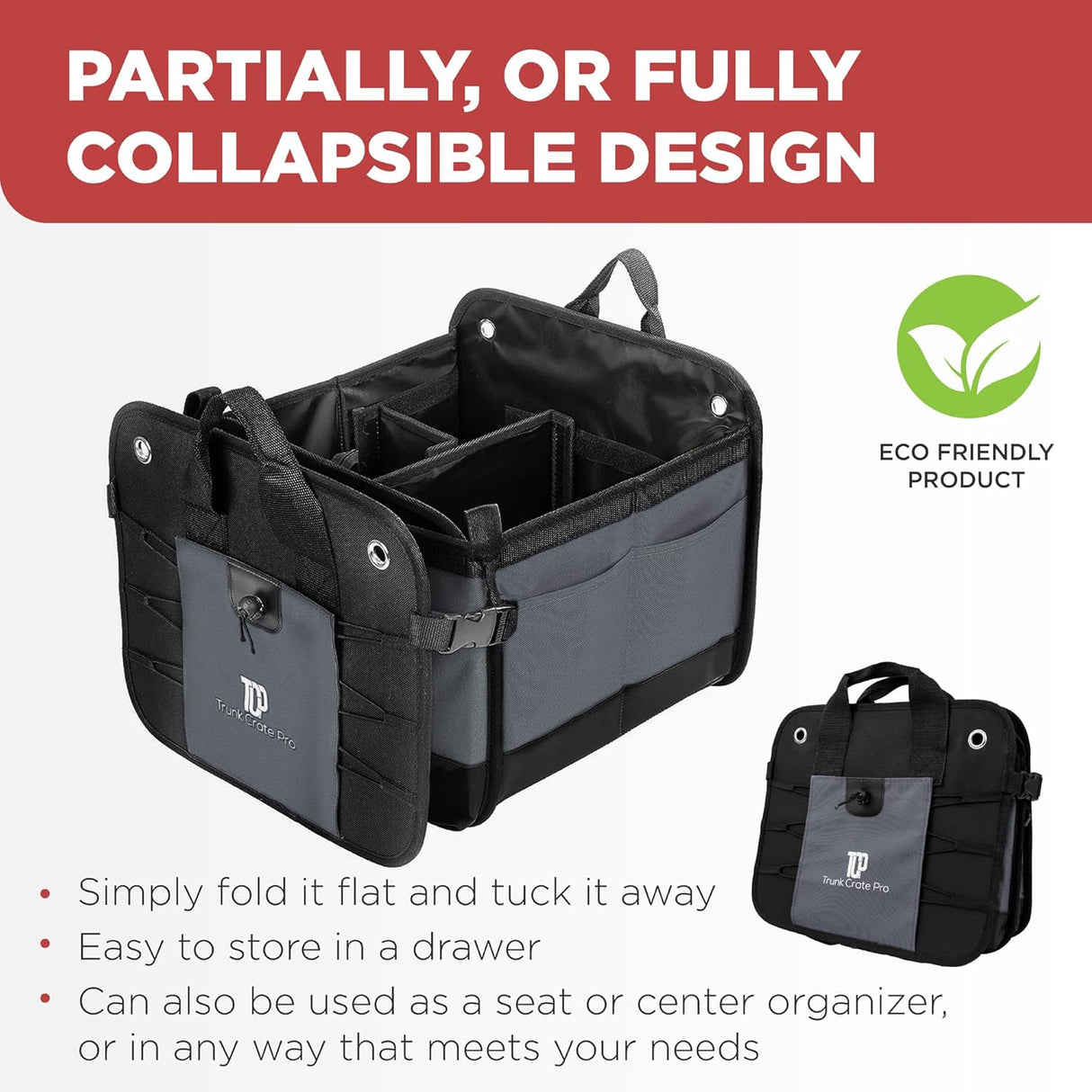 Organizador de Maletero TRUNKCRATEPRO, Compartimentos Ajustables