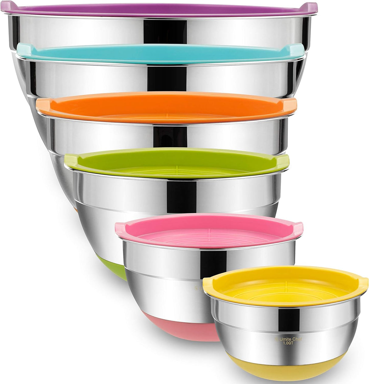 Tazones para mezclar con tapas NUTRICHEF PRTNCFPG9BOWL
