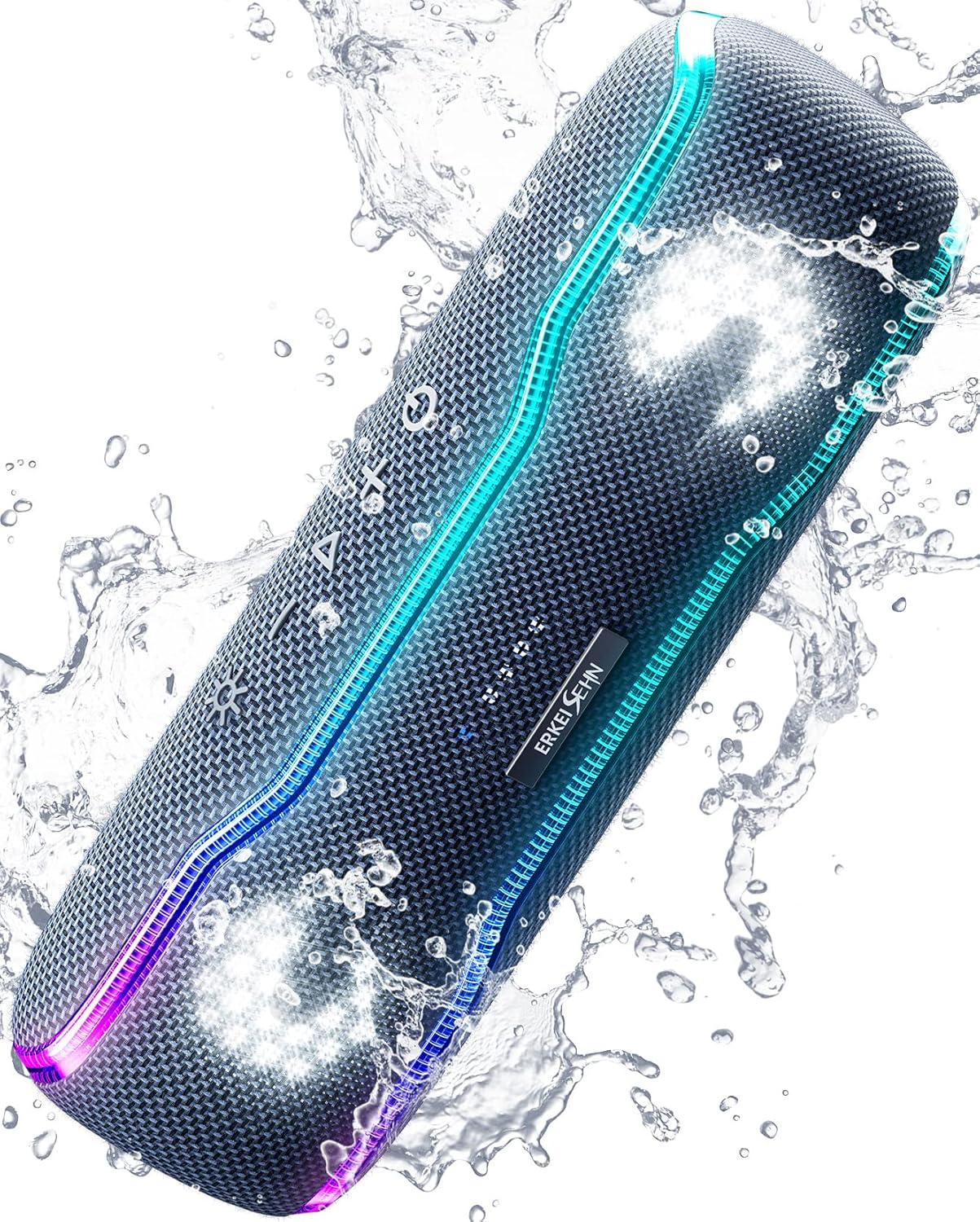 Parlante impermeable IPX7 con luces intermitentes coloridas
