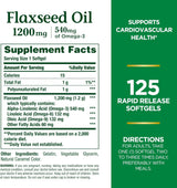 Suplemento de Omega 3 y Linaza, Nature's Bounty, 1200mg, 125 ct