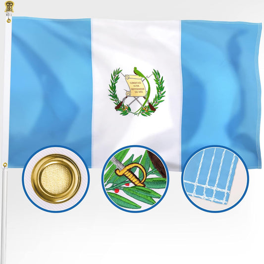 Bandera de Guatemala de calidad, para exteriores doble cara