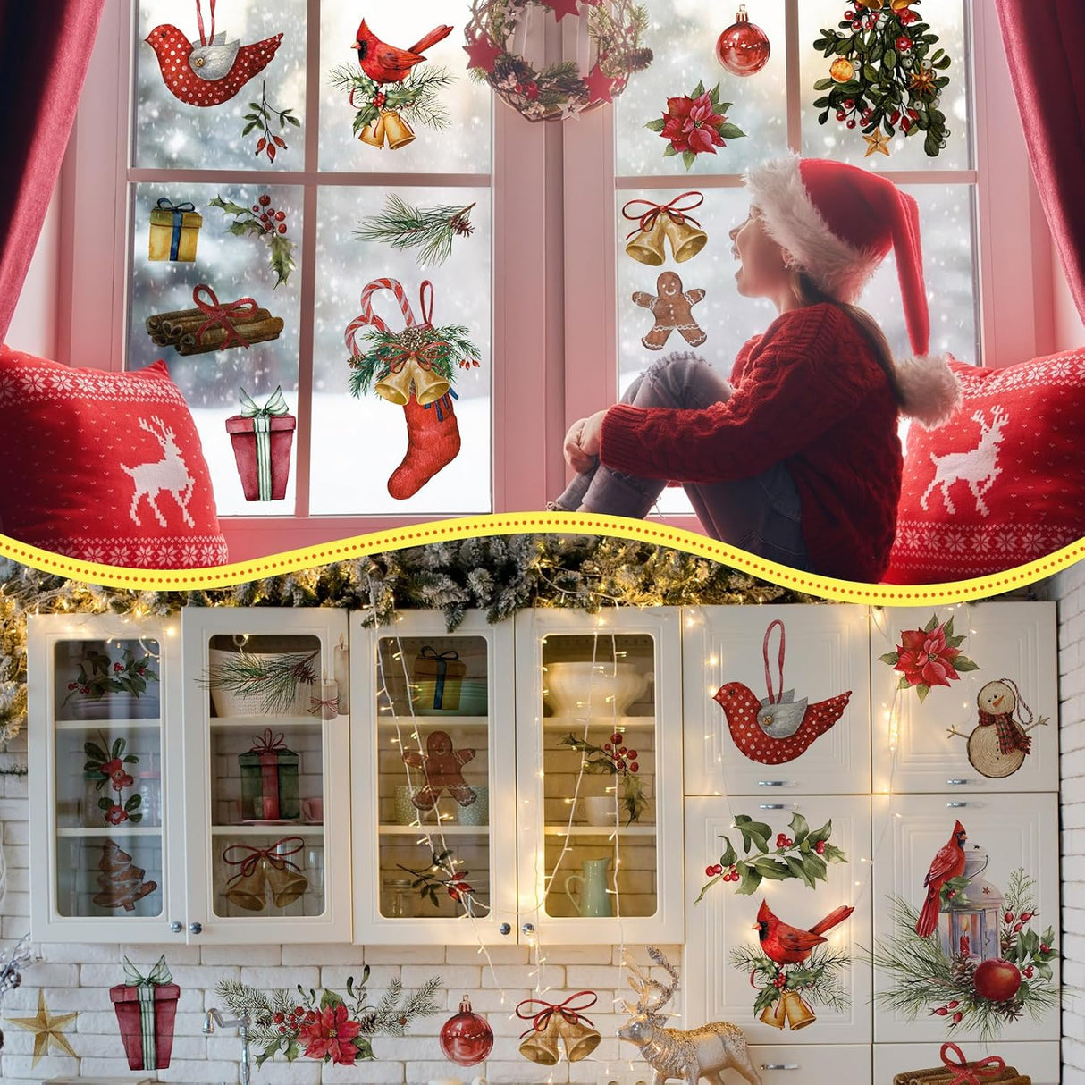 Pegatinas Navideñas Cholemy, Decoración Removible, Estrella