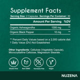 Cápsulas de Ashwagandha, Pure +, 1300mg, Vegan, 60 unidades