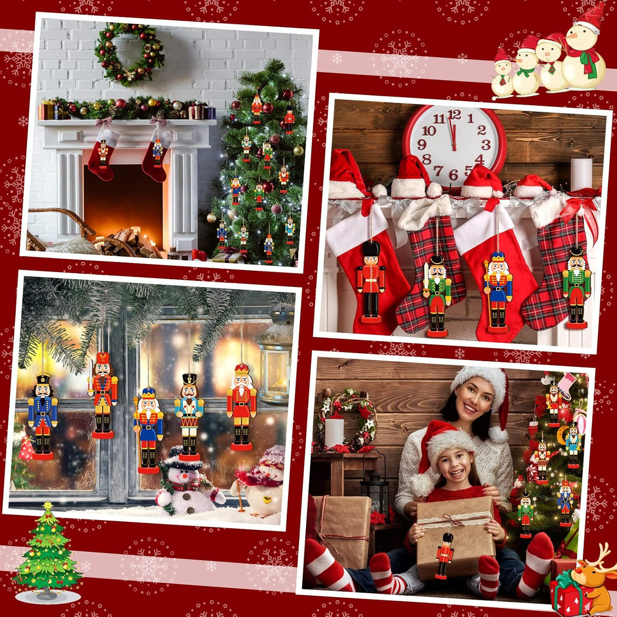 36 Piezas Adornos de Navidad Nutcrackers Miniatura Tradicional