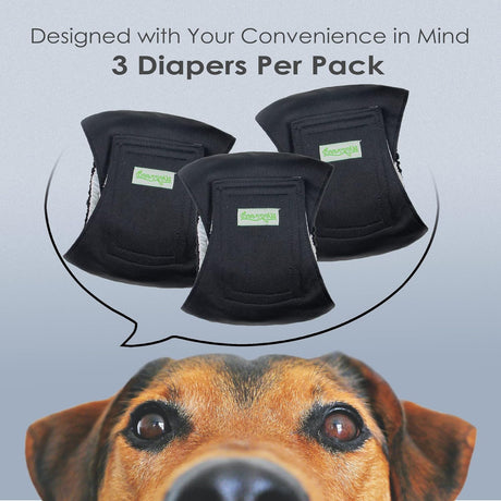 wegreeco - Pañales lavables bandas envolventes paquete de 3 (negro, negro, negro), talla S