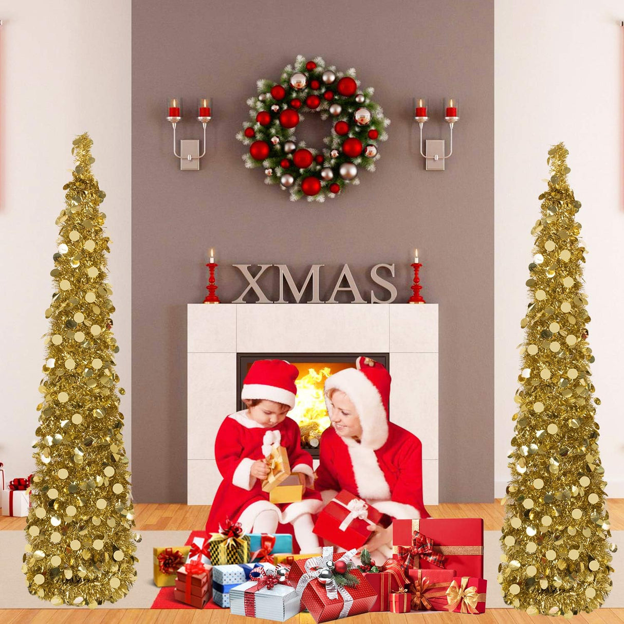 Árbol de Navidad Pop Up MACTING con Luces y Brillo 5FT