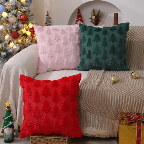 Cojines Navideños DFXSZ 18x18 Pulgadas Suave Peluche PTK006A18