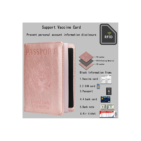 Porta Documentos y Tarjetas  de cuero para pasaporte rose