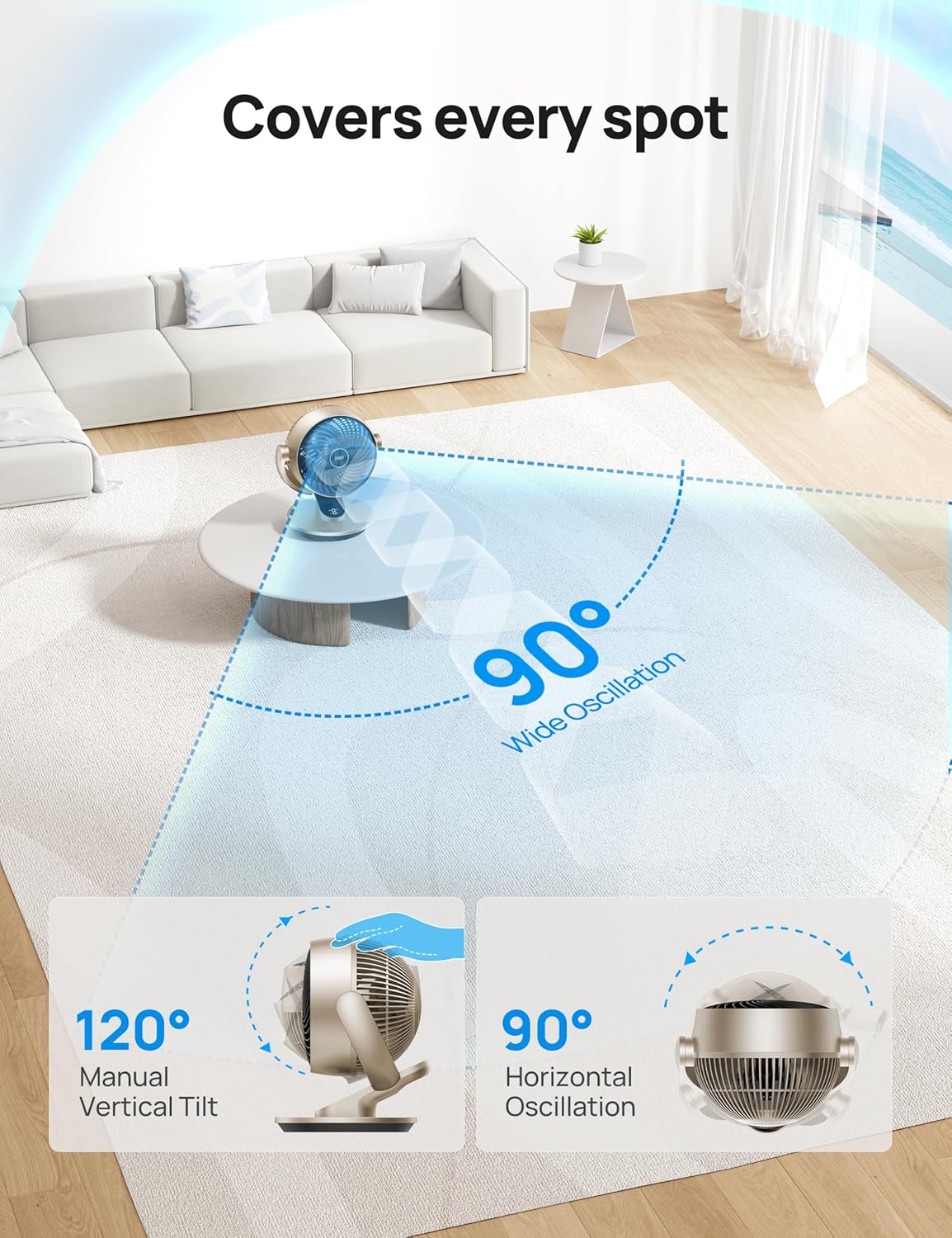 Ventilador Dreo 13 Oscilante 4 Velocidades 12H Temporizador