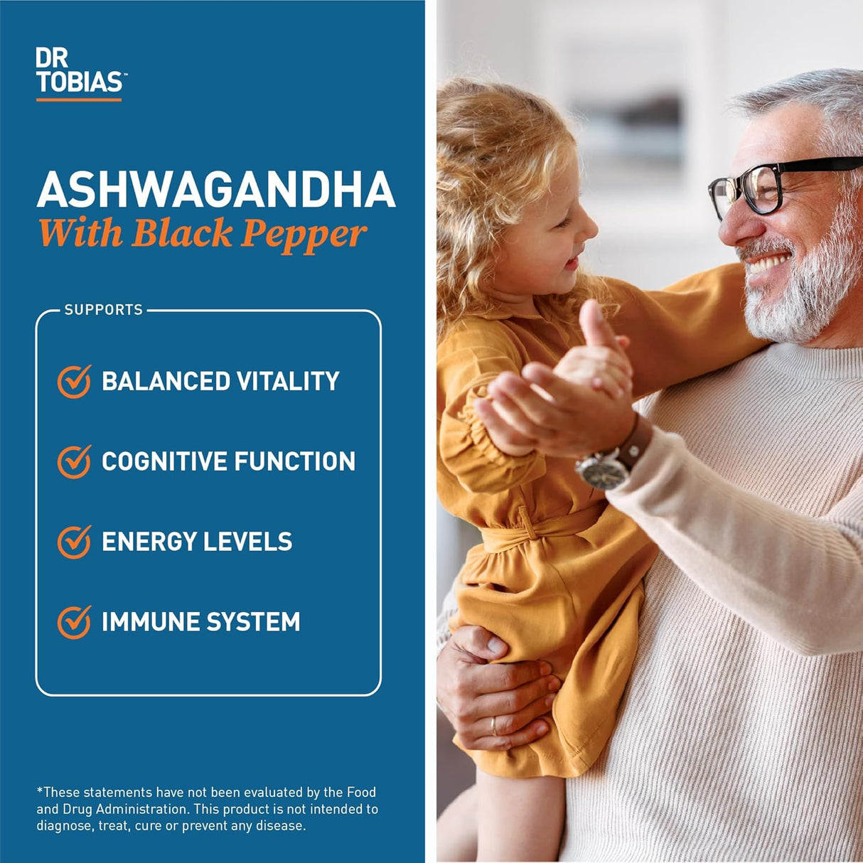 Cápsulas de Ashwagandha 1300mg Dr. Tobias, 60 Veganas