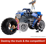 Mattel Figura y Vehículo WWE Wrekkin Slam Crusher Camión Monstruo con 8 Piezas