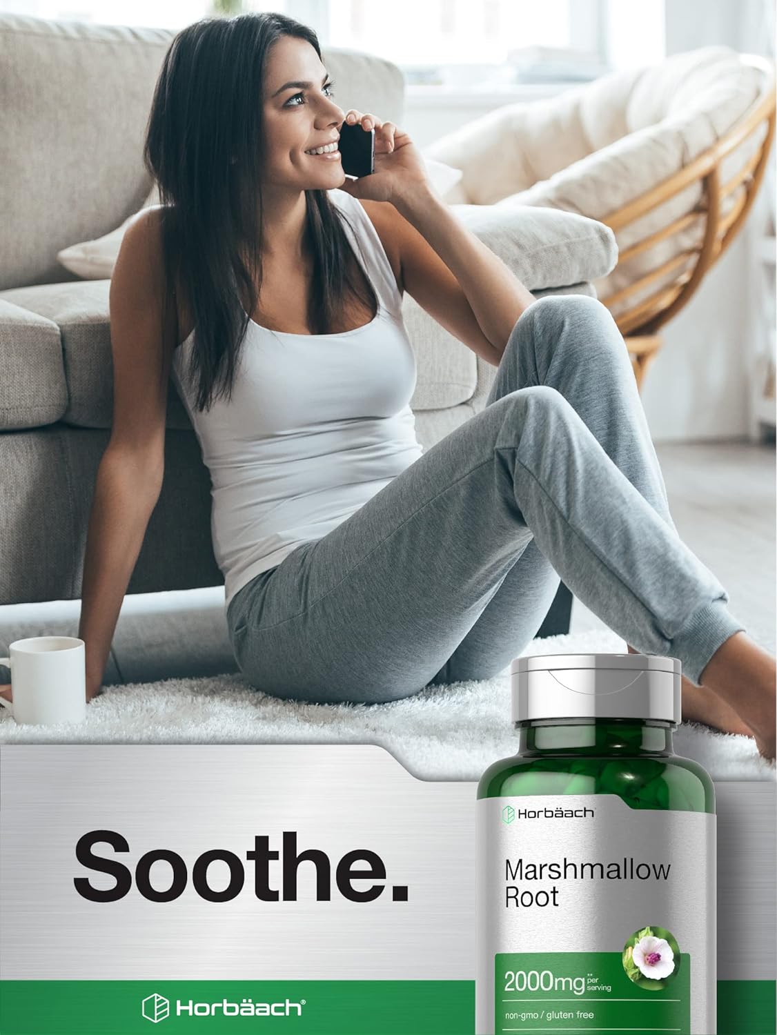 Suplemento Horbaach Cápsulas de raíz de malvavisco  2000 mg