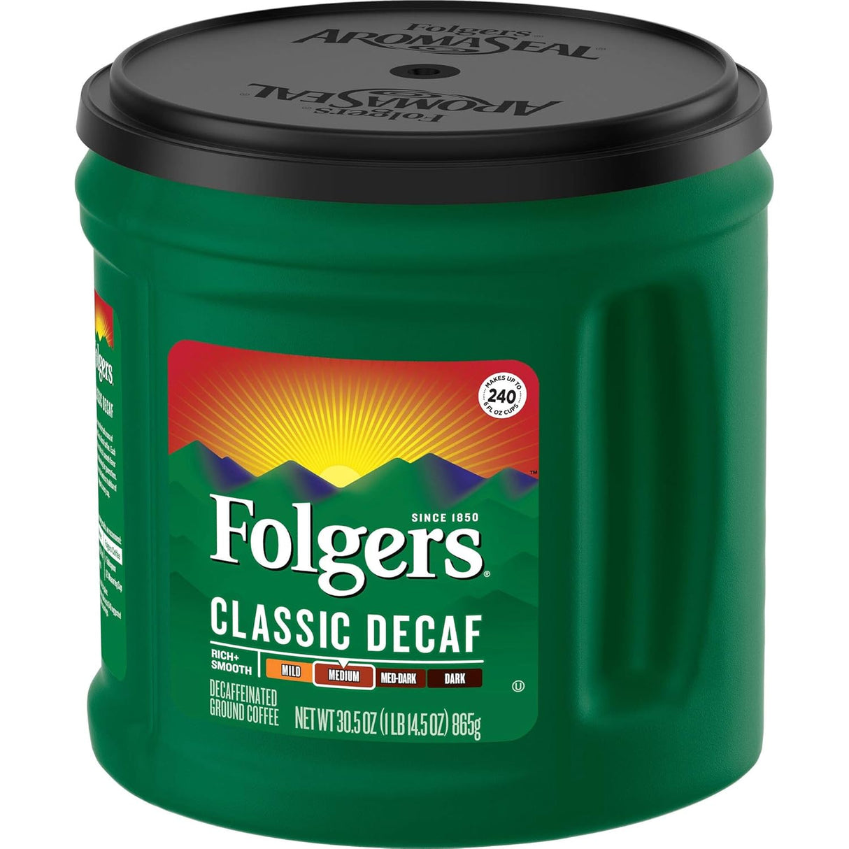 Café Molido Descafeinado Folgers, Tostado Medio, 30.5 Oz