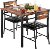 Juego de Mesa de Comedor para 2, Mesa y Sillas Tapizadas