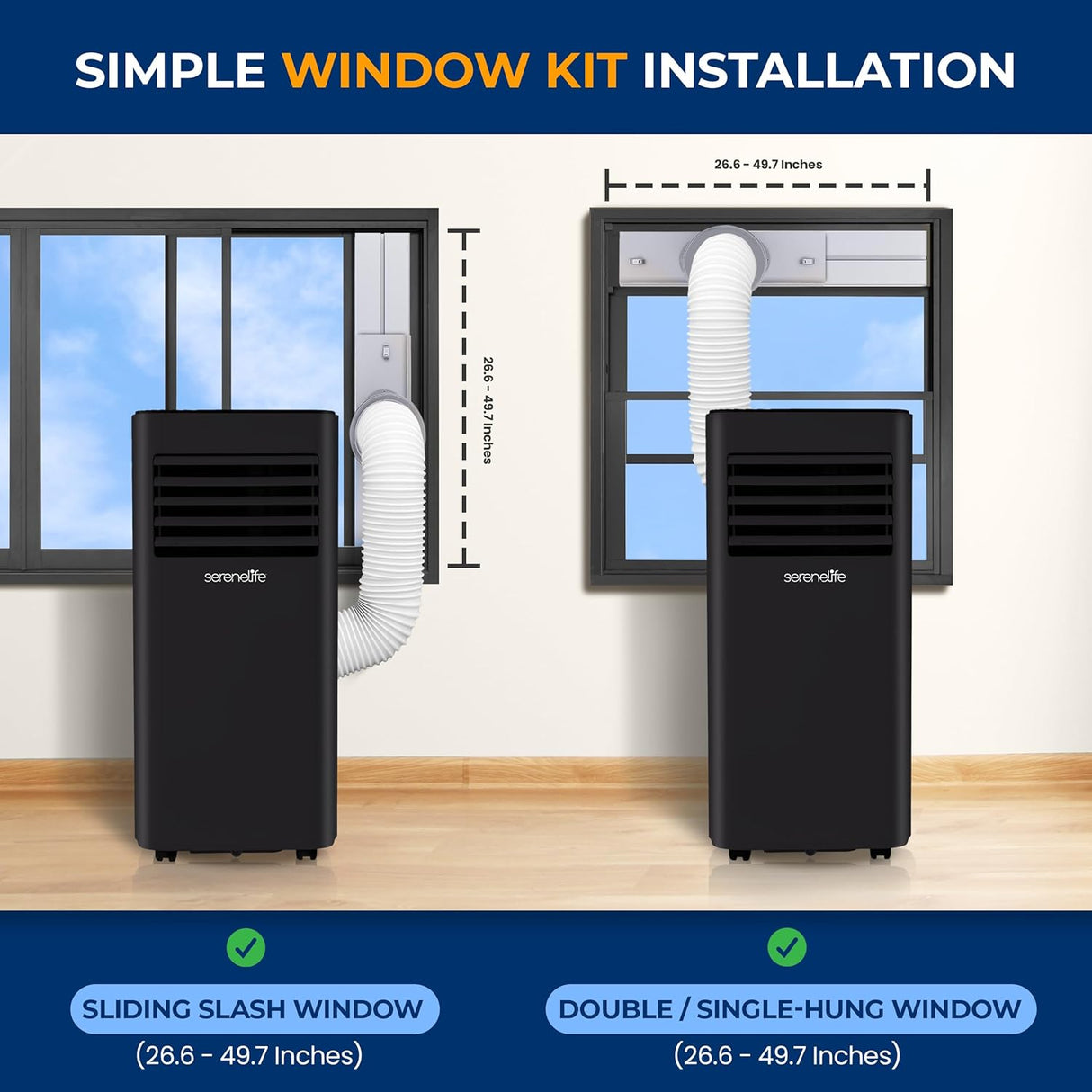 Aire acondicionado portátil SereneLife 8000 BTU 3 en 1, 300 ft²