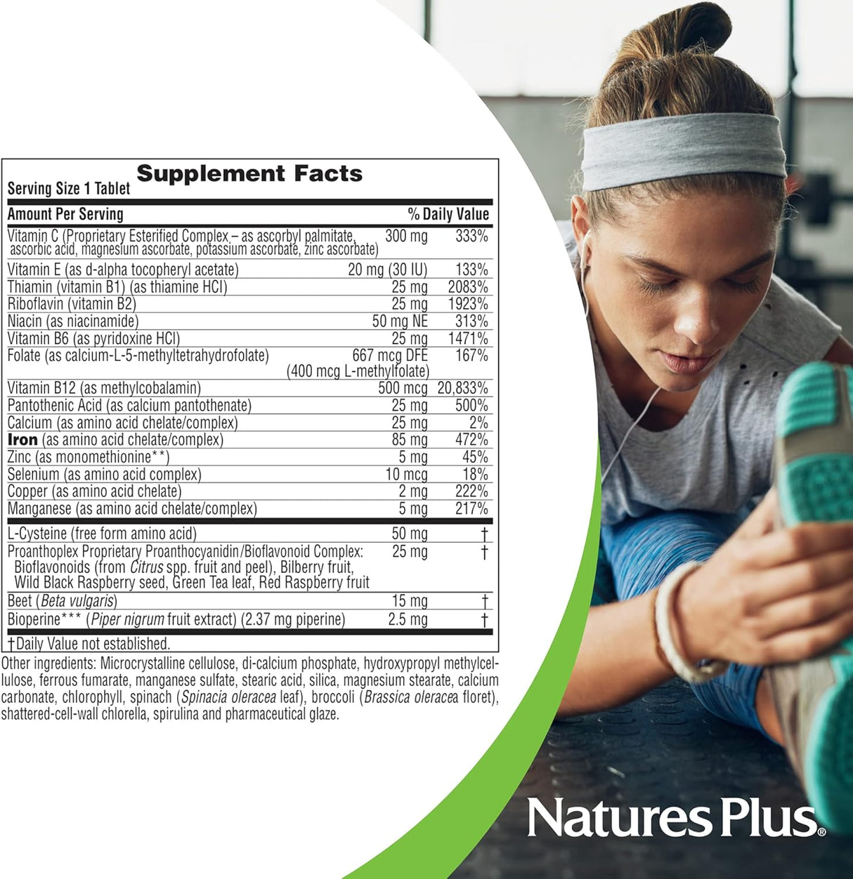 Suplemento NaturesPlus Hema-Plex Iron liberación sostenida