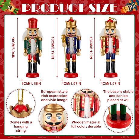 Conjunto de Adornos de Nutcracker Liliful 18 Pcs Decoración Navideña
