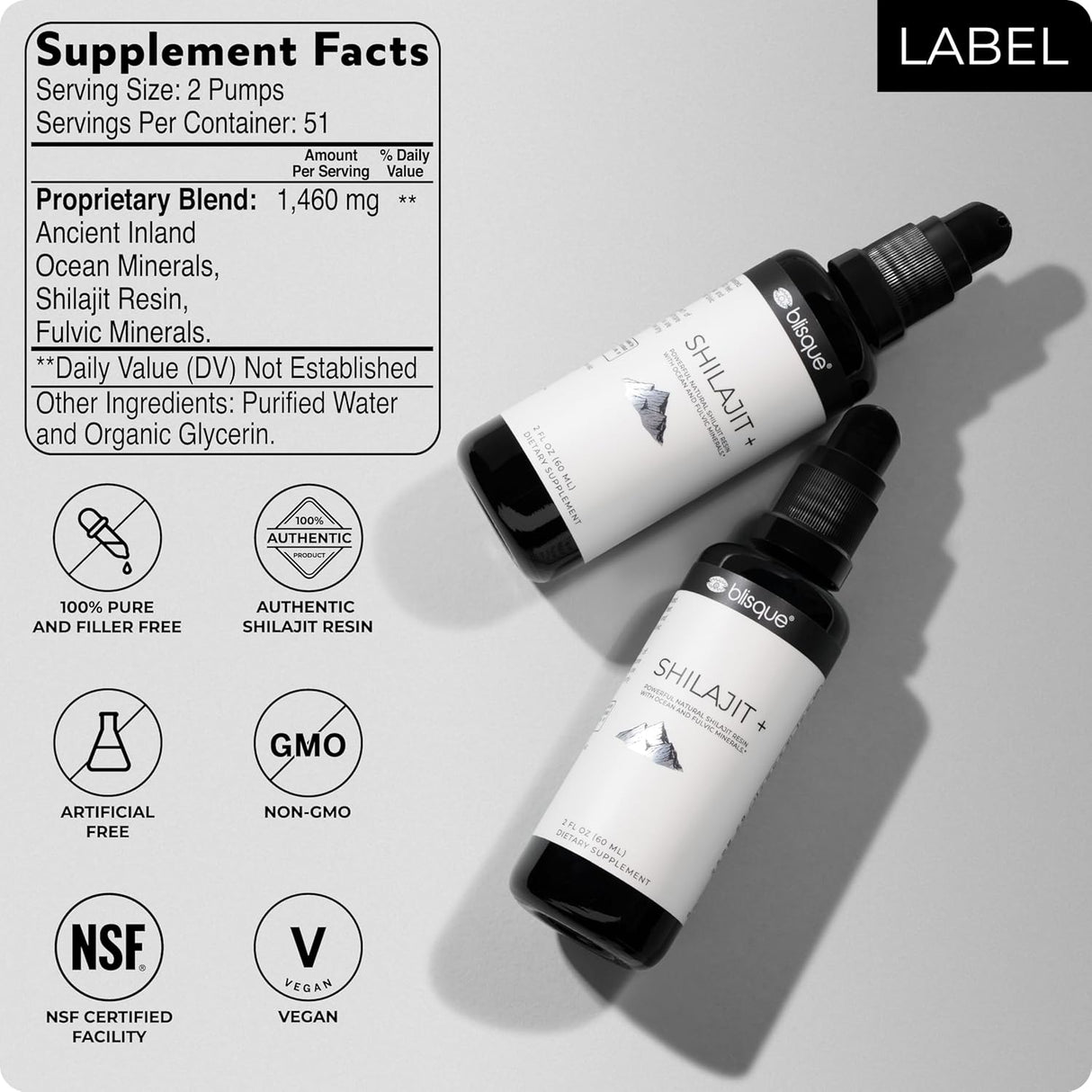 Suplemento Gotas minerales de resina Shilajit del Himalaya