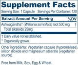 Suplemento de Ashwagandha, Ayush Herbs, 120 cápsulas veganas