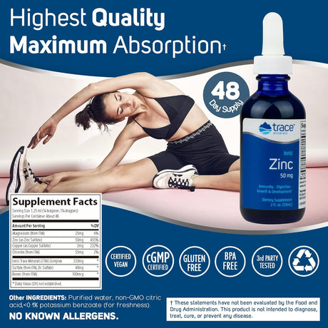 Suplementos Zinc iónico líquido con magnesio  50 mg