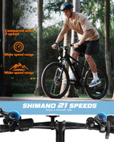 Bicicleta Eléctrica Racer 21 Velocidades, Motor 750W, 26 E-MTB