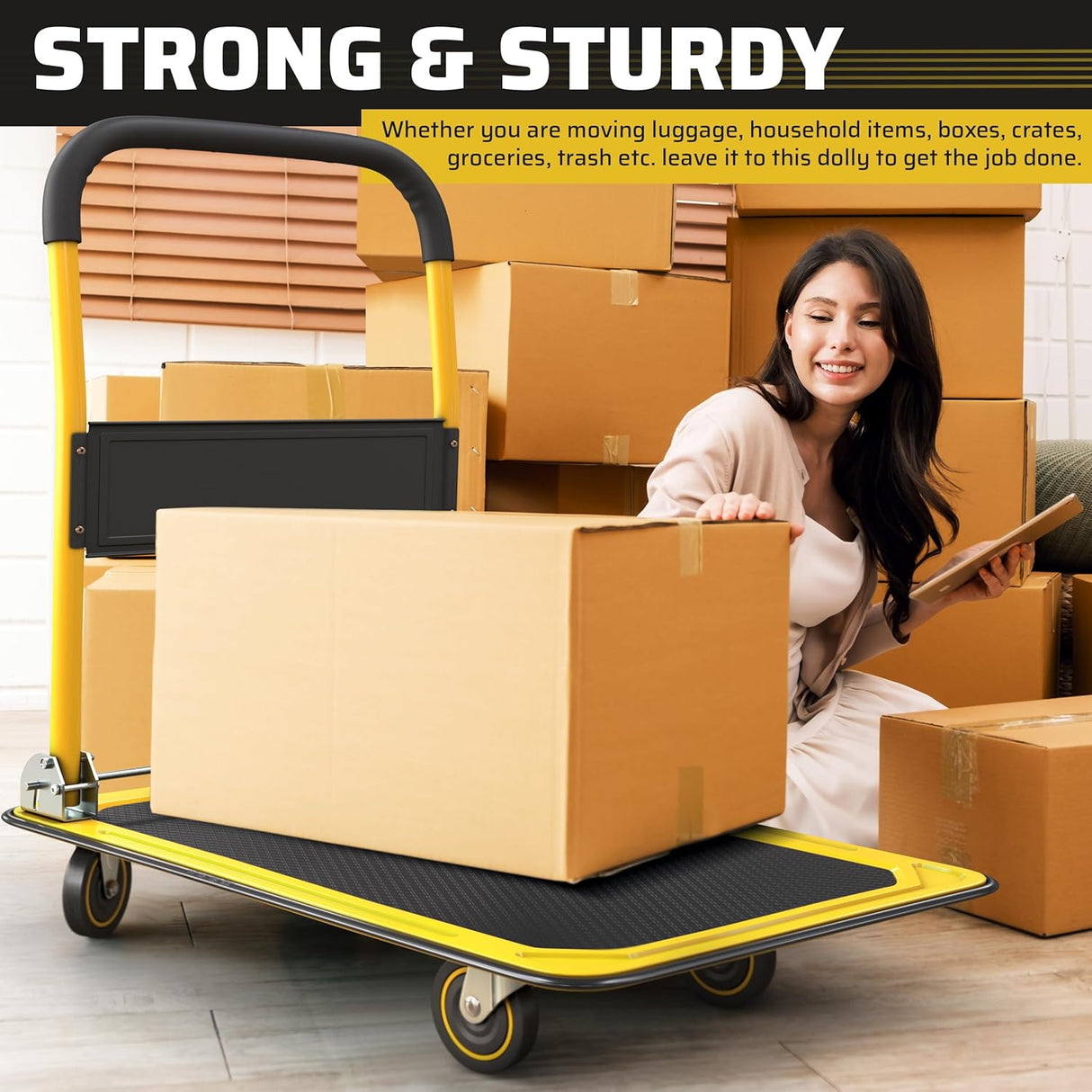 Carro Plegable Mejorado | Capacidad 660 lbs | Carretilla Plegable