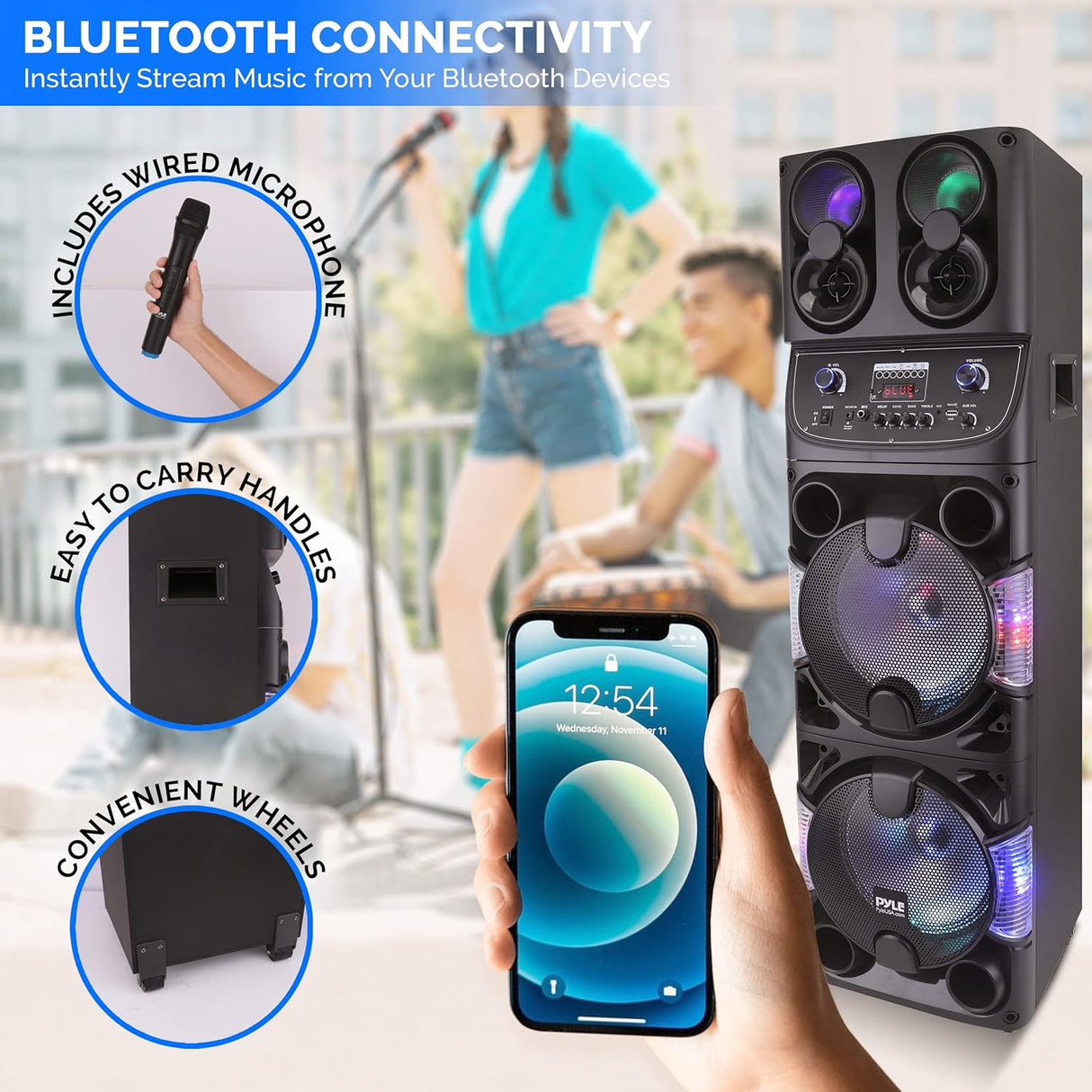 Parlante Portátil con Bluetooth 600 W PYLE-PRO PPHP2109B