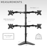 Soporte de Monitor VIVO, Ajustable, para 4 Pantallas, STAND-V004F