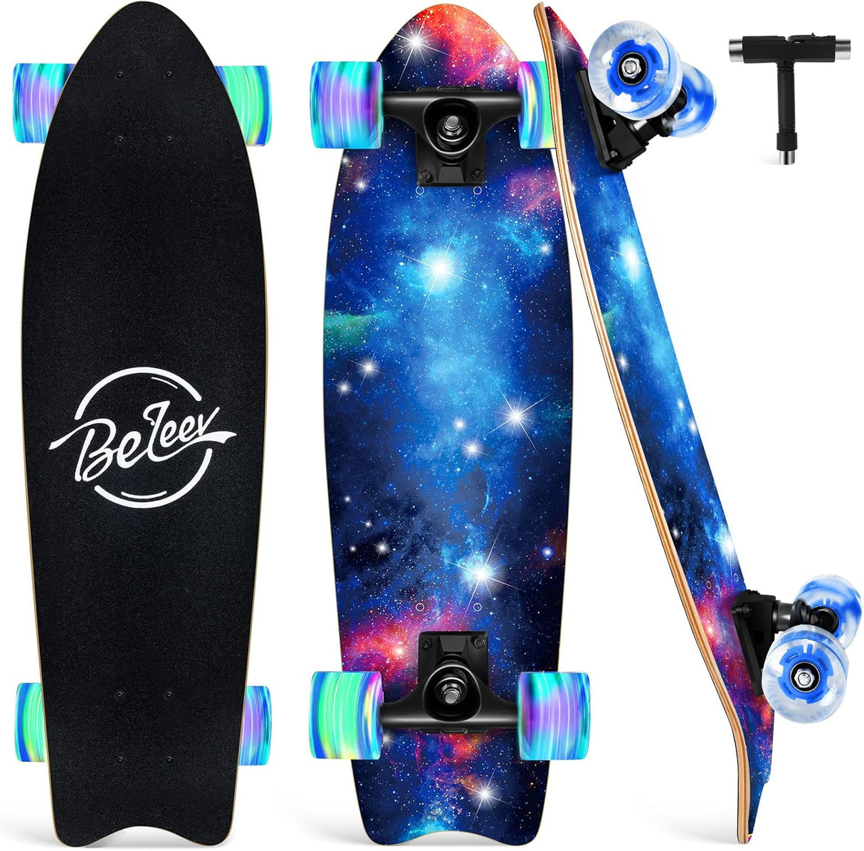 Patineta Completa 27 x 8 pulgadas, 7 capas de arce canadiense