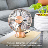 HOLMES Ventilador de Escritorio Mini USB, 4 Aspas, 100° Tilt
