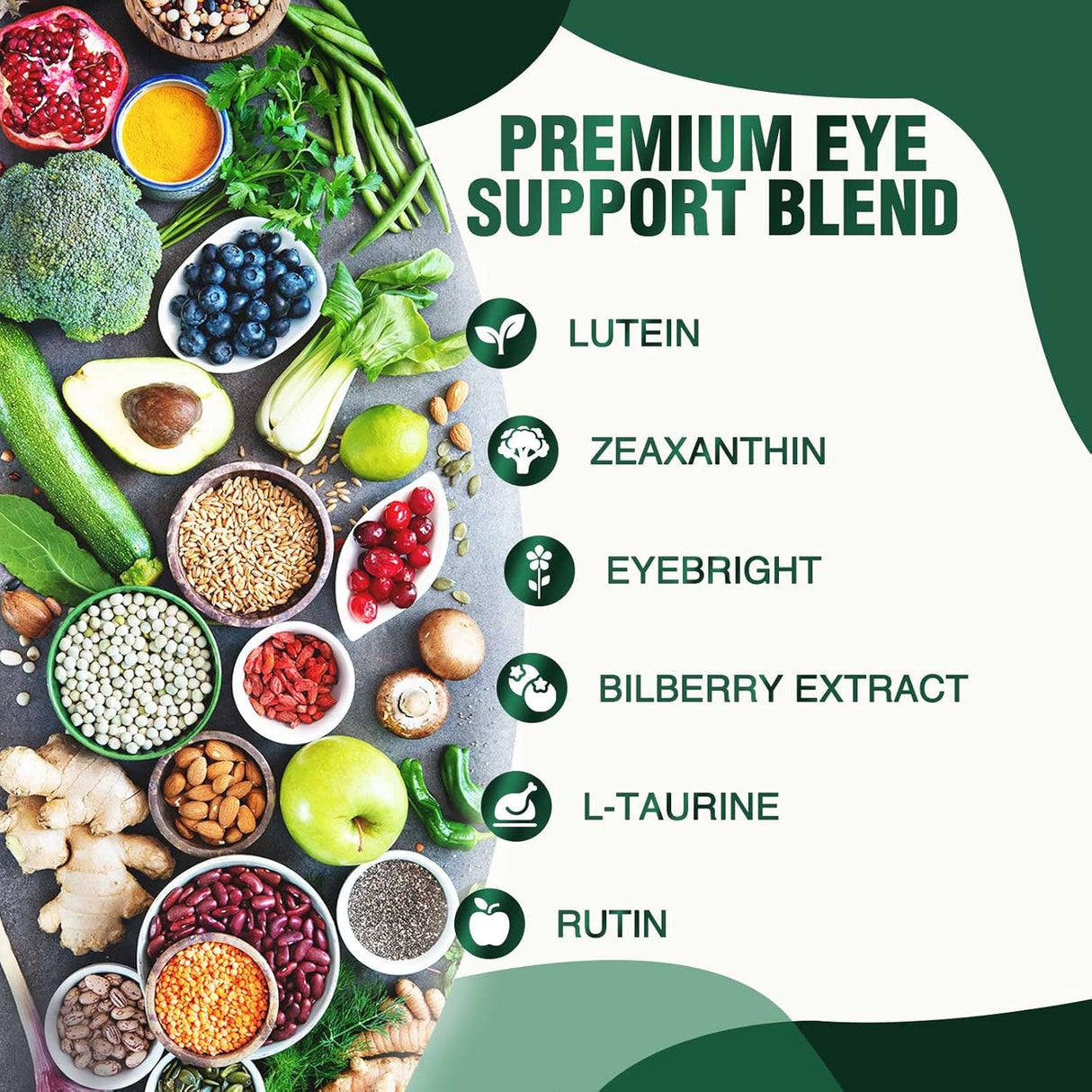 Vitaminas oculares con luteína zeaxantina arándano y zinc