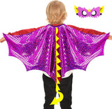 Disfraces de alas de dragón para niños talla única morado