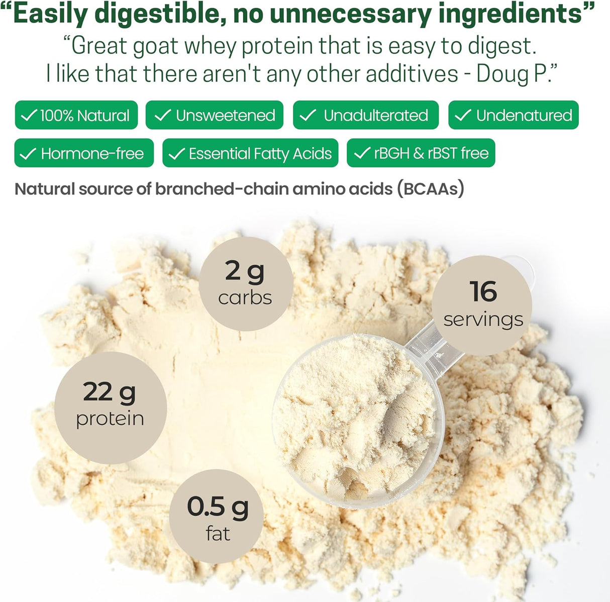 Proteína de suero de cabra Z Natural Foods 1 lb
