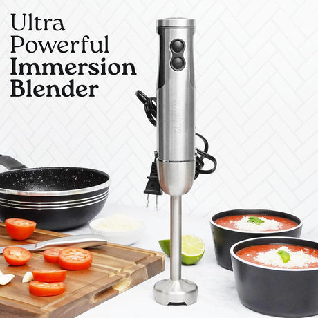 Batidora de inmersión 3 en 1, 800W, 12 velocidades, accesorios