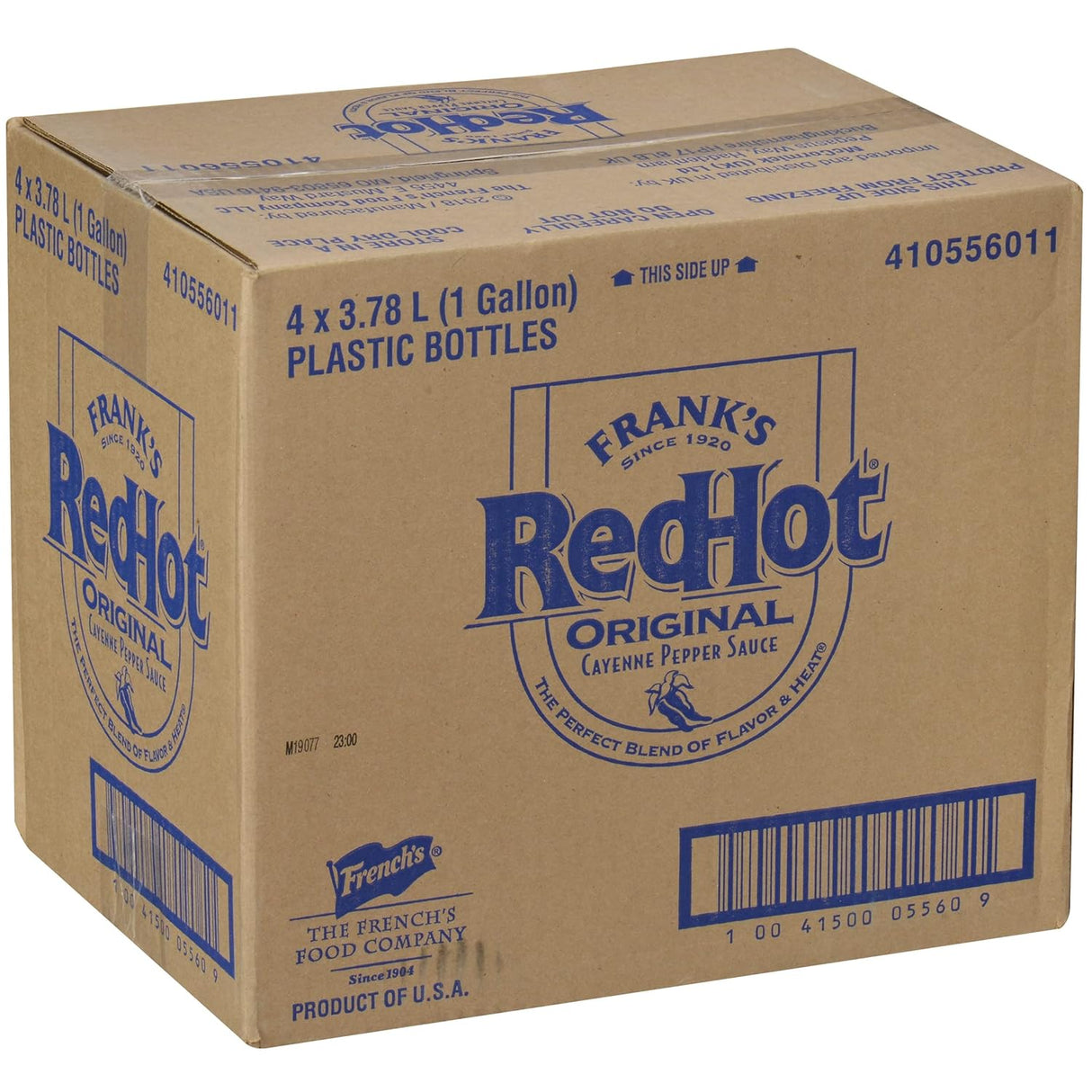 Frank's RedHot Salsa picante original de pimienta de cayena, 1 galón – Contenedor a granel de un galón de salsa picante de pimienta de cayena para añadir sabor a platos principales, guarniciones,