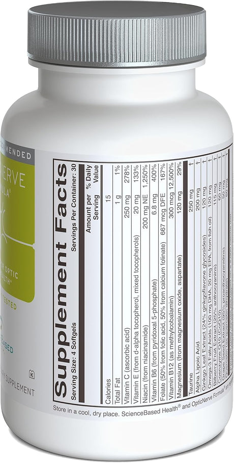 Suplemento Fórmula para el nervio óptico CoQ10 omega-3