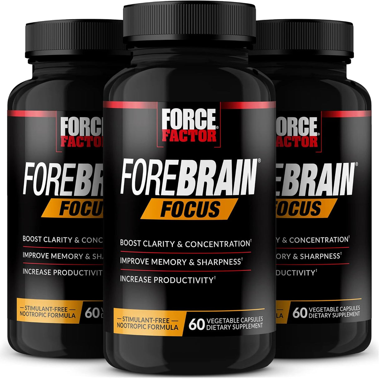 Force Factor Forebrain Focus Suplemento Nootrópico 180 cápsulas