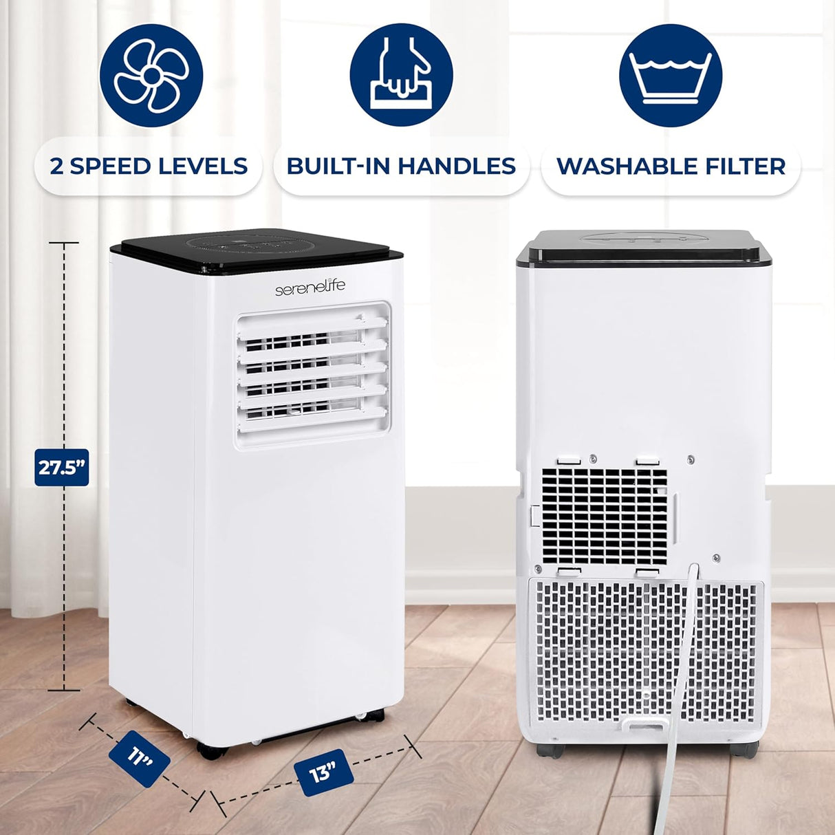 Aire acondicionado portátil SereneLife 8000 BTU 3 en 1 con control remoto