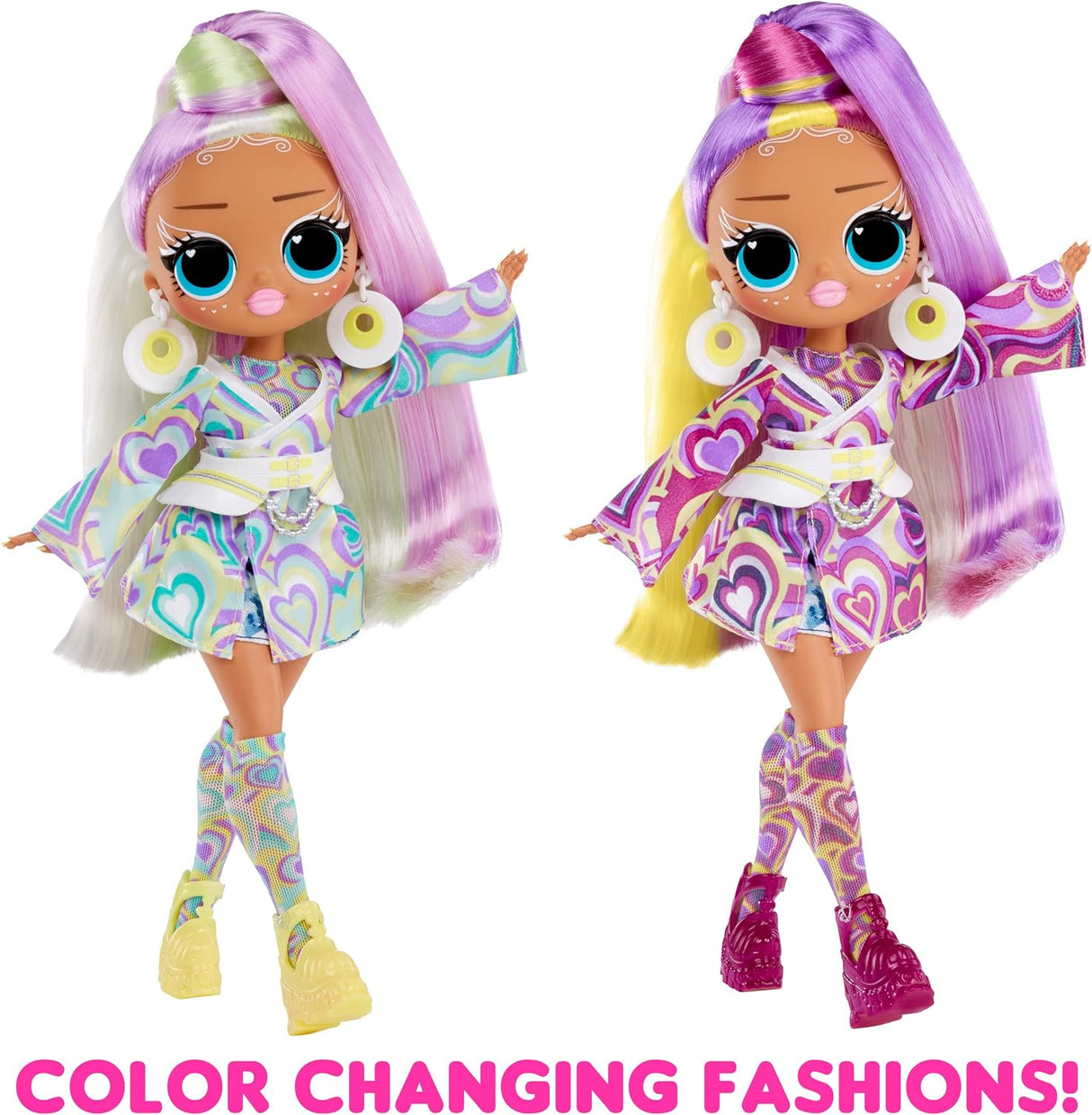 Muñeca de moda con cabello que cambia de color y sorpresas