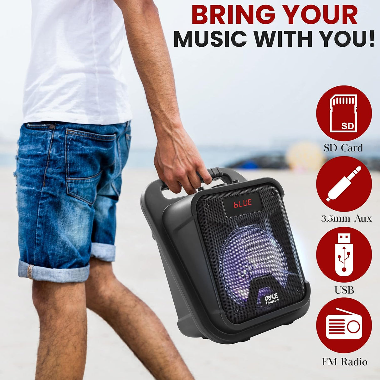 Parlante Portátil Bluetooth PYLE-PRO PPHP87TLB